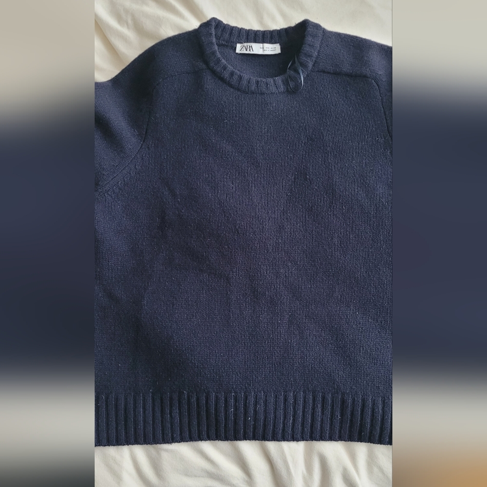Zara Wool Navy Sweater